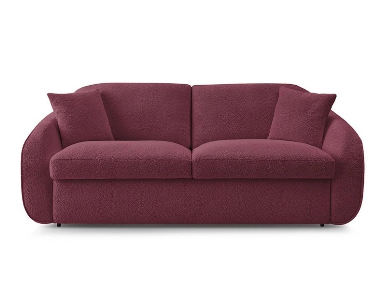 3er Sofa BOBOCHIC CEZANNE Boucle-Stoff rot