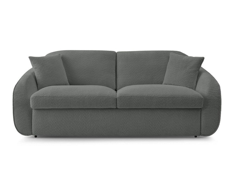 3er Sofa BOBOCHIC CEZANNE Boucle-Stoff dunkelgrau