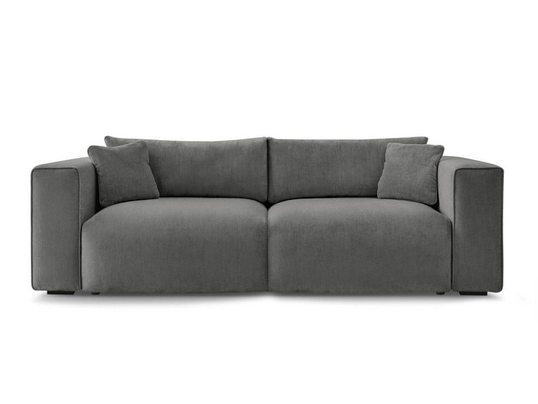 3er Sofa BOBOCHIC EZECHIEL Stoff dunkelgrau