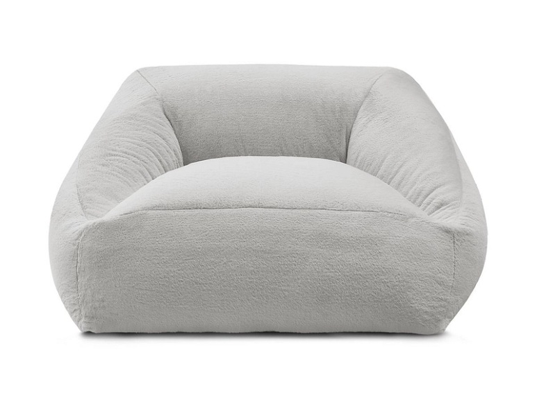 Hocker BOBOCHIC LILIBET 125x125x77cm stoff hellgrau