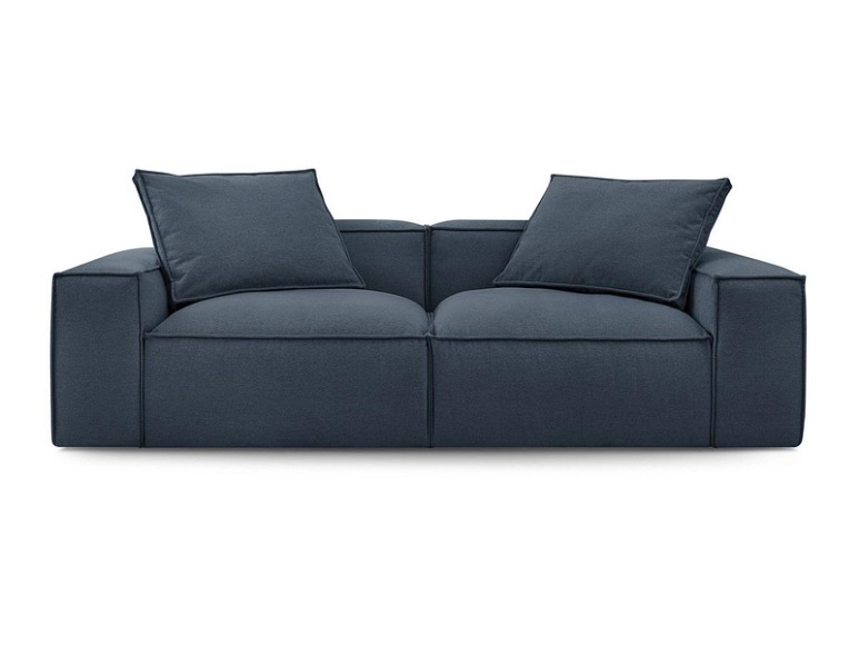 3er Sofa BOBOCHIC BOHEME Stoff chiniert dunkelblau
