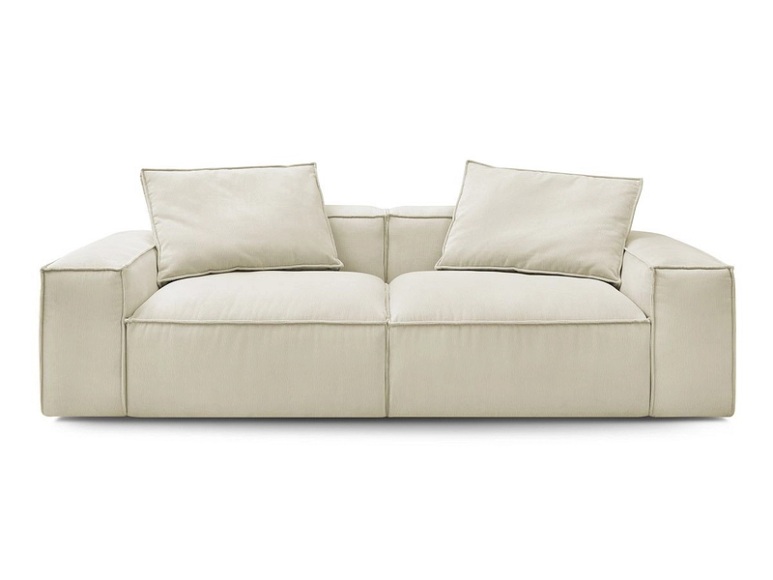 3er Sofa BOBOCHIC BOHEME Cord-Stoff beige