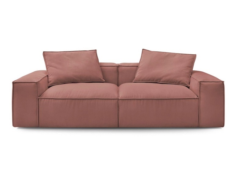 3er Sofa BOBOCHIC BOHEME Cord-Stoff rosa