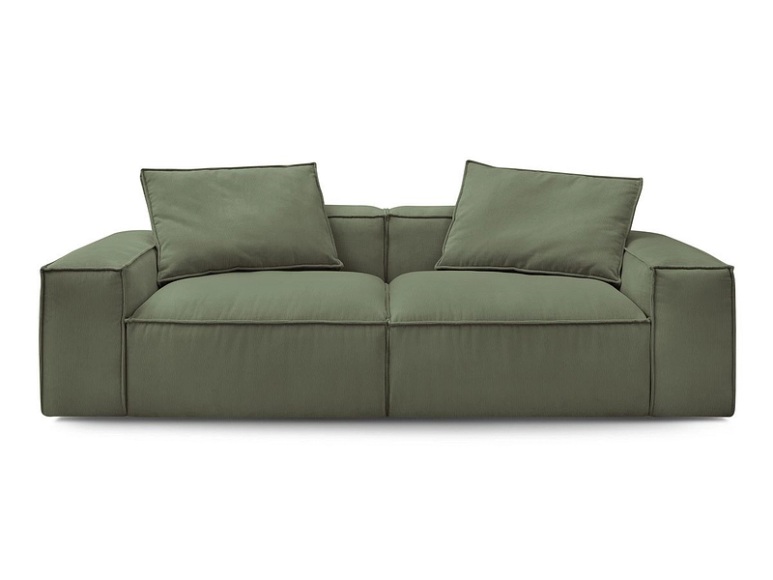 3er Sofa BOBOCHIC BOHEME Cord-Stoff grün