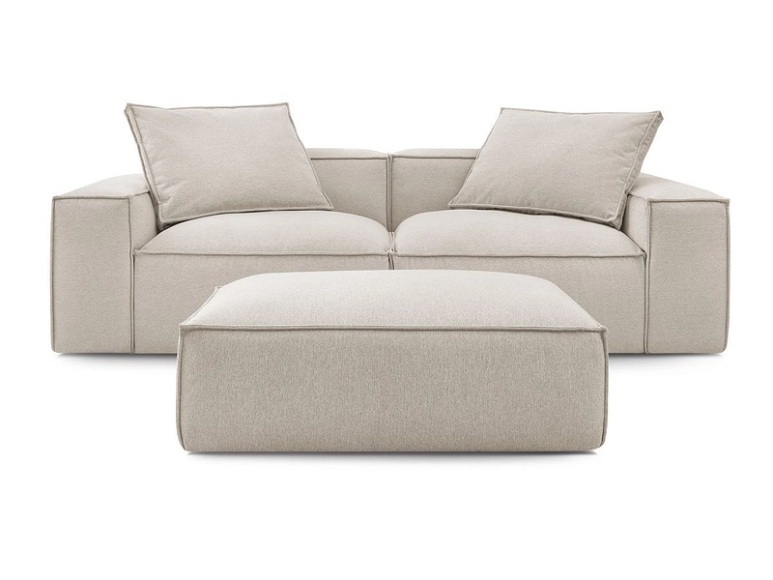 3er Sofa BOBOCHIC BOHEME Stoff chiniert beige