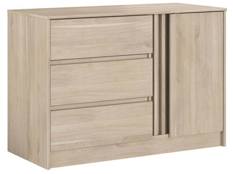 Kommode ESCALE 1 Tür 3 Schubladen 50x109.8x76.8cm eiche