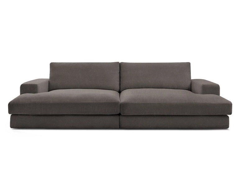 3er Sofa BOBOCHIC LEONARD Cord-Stoff rotbraun