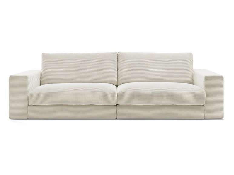 3er Sofa BOBOCHIC LEONARD Stoff mit Textur beige