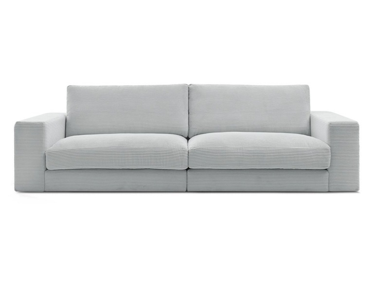 3er Sofa BOBOCHIC LEONARD Stoff mit Textur hellgrau