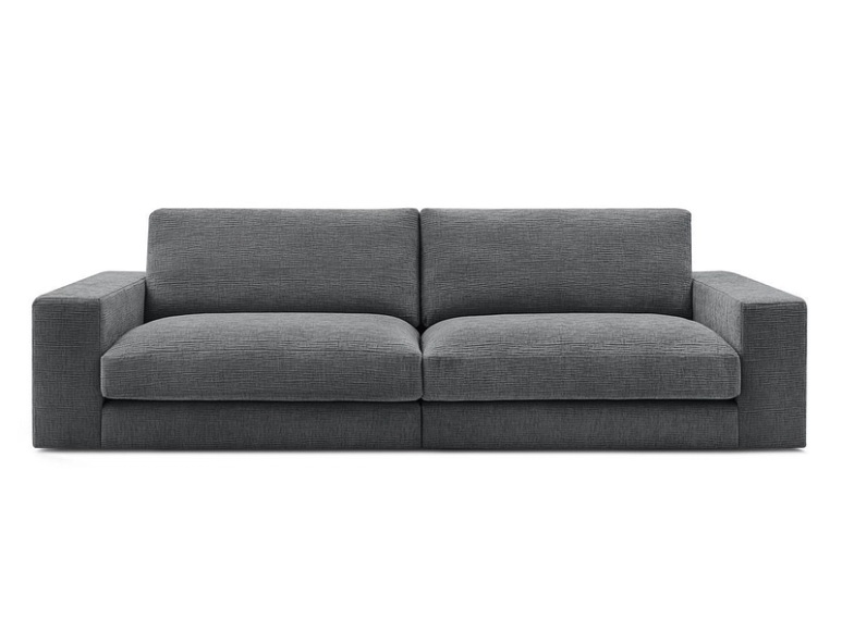 3er Sofa BOBOCHIC LEONARD Stoff mit Textur dunkelgrau