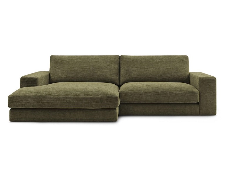 Ecksofa BOBOCHIC LEONARD Stoff mit Textur grün