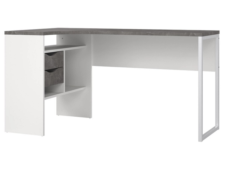 Eckschreibtisch YASMINE 81x145.1x76.8cm weiss