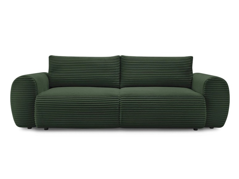 3er Sofa BOBOCHIC LUCIEN Cord-Stoff grün
