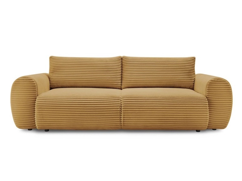3er Sofa BOBOCHIC LUCIEN Cord-Stoff gelb