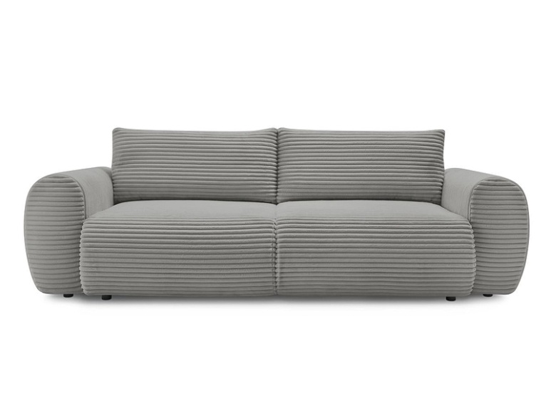 3er Sofa BOBOCHIC LUCIEN Cord-Stoff dunkelgrau