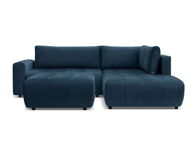 Ecksofa mit Hocker BOBOCHIC ARSENE Samt blau