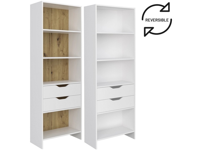 Bibliothek REVERSO 60x32.4x175cm 4 Fächer weiss