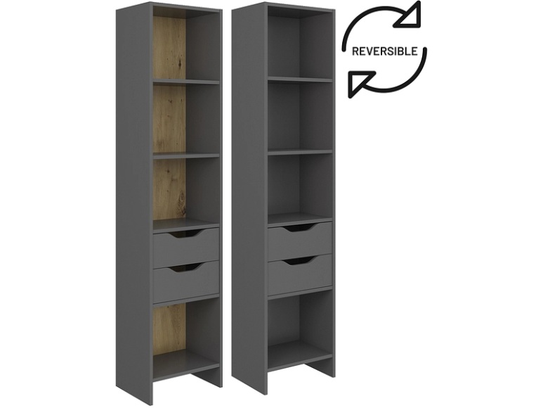 Bibliothek REVERSO 40x32.4x175cm 4 Fächer anthrazit