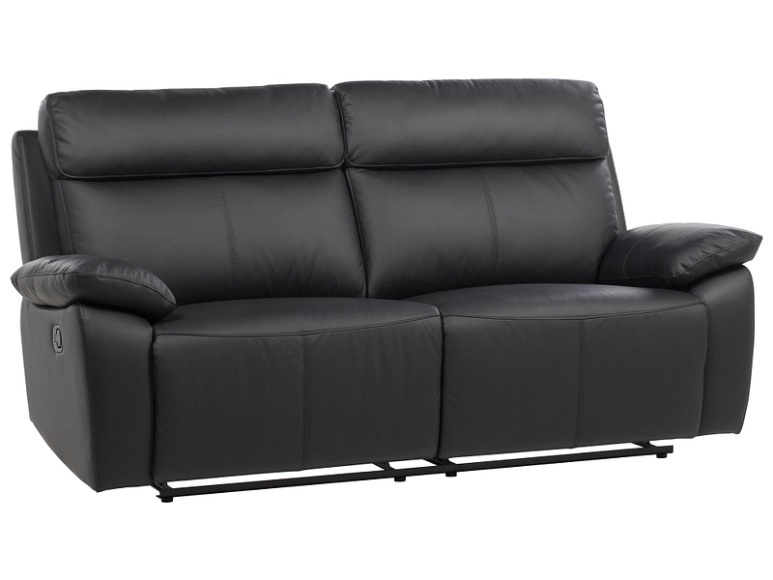 3er Sofa BOSCARI Echtleder schwarz