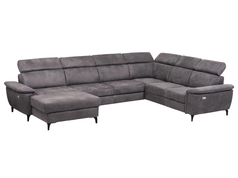 Ecksofa SPILI Stoff grau anthrazit