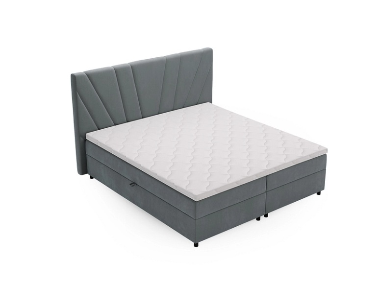 Boxspringbett YORU grau 140x200cm fest
