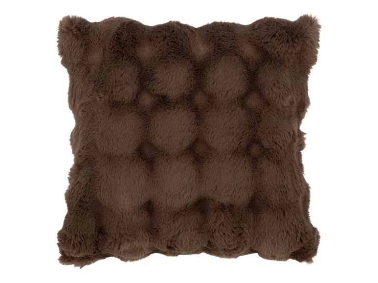 Kissen ZAMIRA 45x45cm dunkelbraun künstliches fell