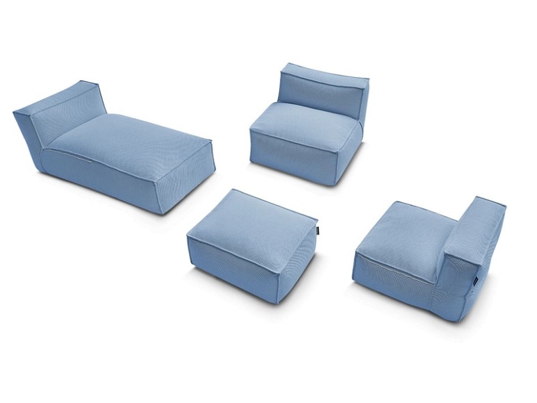 Garten-Set BOBOCHIC BIARRITZ Stoff chiniert blau