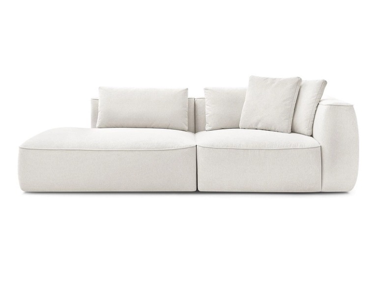 3er Sofa BOBOCHIC LEOPOLD Stoff chiniert weiss