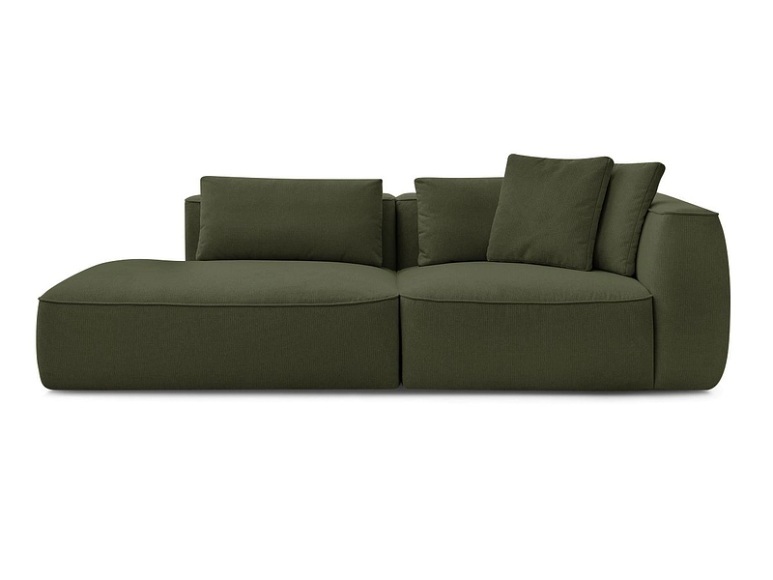 3er Sofa BOBOCHIC LEOPOLD Stoff chiniert dunkelgrün