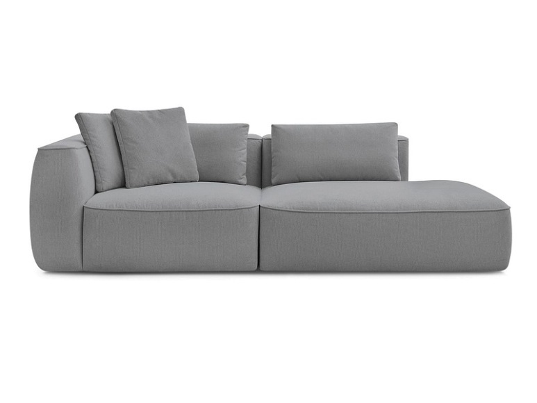 3er Sofa BOBOCHIC LEOPOLD Stoff chiniert hellgrau
