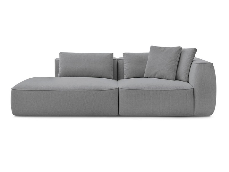 3er Sofa BOBOCHIC LEOPOLD Stoff chiniert hellgrau