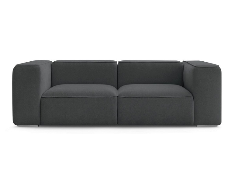2er Sofa BOBOCHIC ZEPHYR Stoff mit Textur dunkelgrau