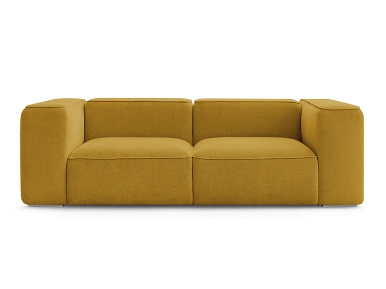 2er Sofa BOBOCHIC ZEPHYR Stoff mit Textur gelb