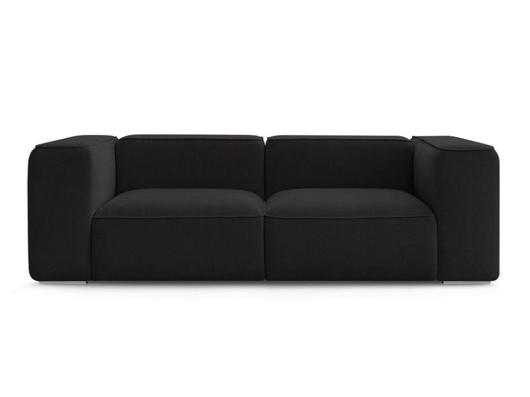 2er Sofa BOBOCHIC ZEPHYR Stoff mit Textur schwarz