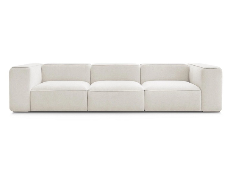3er Sofa BOBOCHIC ZEPHYR Stoff mit Textur weiss