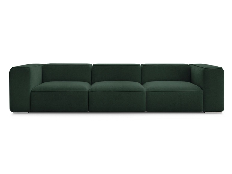3er Sofa BOBOCHIC ZEPHYR Stoff mit Textur grün