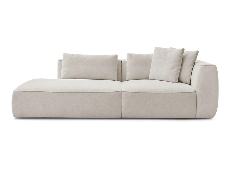 3er Sofa BOBOCHIC LEOPOLD Stoff mit Textur beige