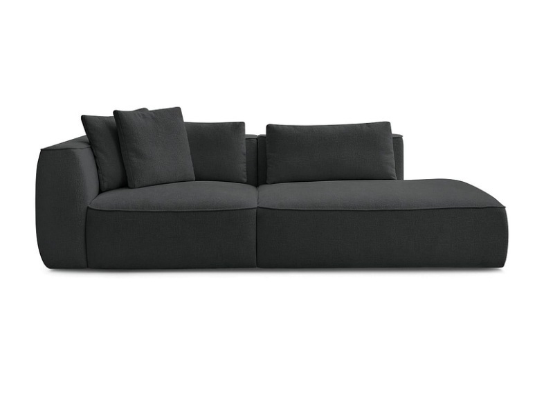 3er Sofa BOBOCHIC LEOPOLD Stoff mit Textur schwarz