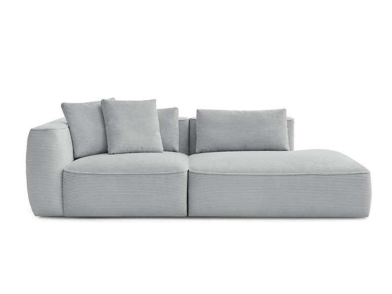 3er Sofa BOBOCHIC LEOPOLD Cord-Stoff hellgrau