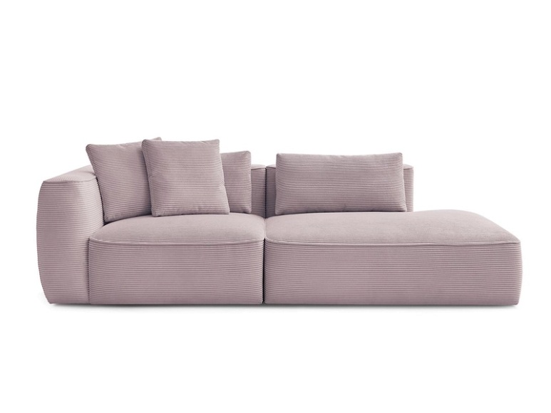 3er Sofa BOBOCHIC LEOPOLD Cord-Stoff violett