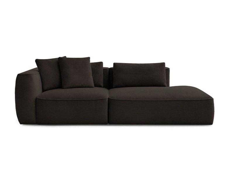 3er Sofa BOBOCHIC LEOPOLD Cord-Stoff rotbraun