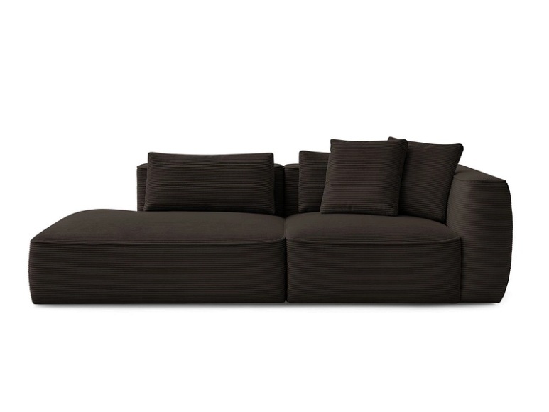 3er Sofa BOBOCHIC LEOPOLD Cord-Stoff rotbraun