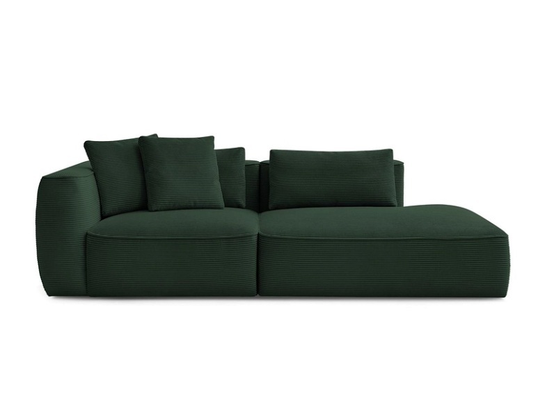 3er Sofa BOBOCHIC LEOPOLD Cord-Stoff dunkelgrün