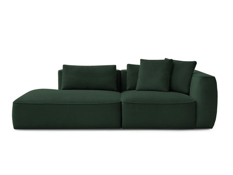 3er Sofa BOBOCHIC LEOPOLD Cord-Stoff dunkelgrün