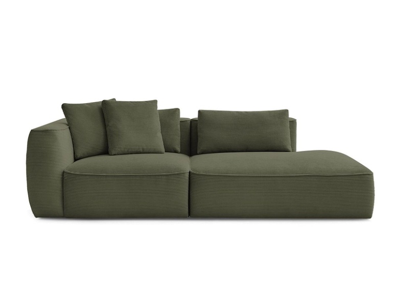 3er Sofa BOBOCHIC LEOPOLD Cord-Stoff hellgrün