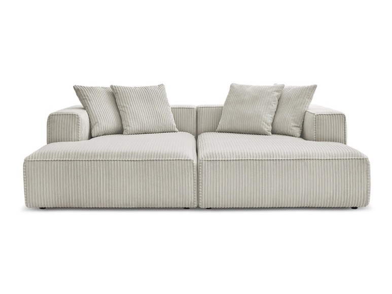 Sofa BOBOCHIC NINA Cord-Stoff hellgrau