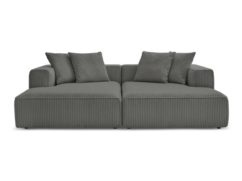 Sofa BOBOCHIC NINA Cord-Stoff dunkelgrau