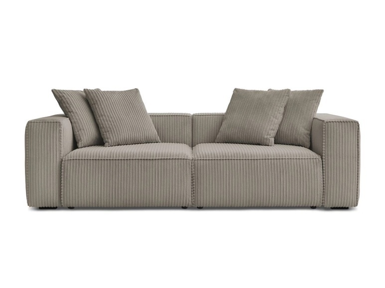 3er Sofa BOBOCHIC NINA Cord-Stoff taupe