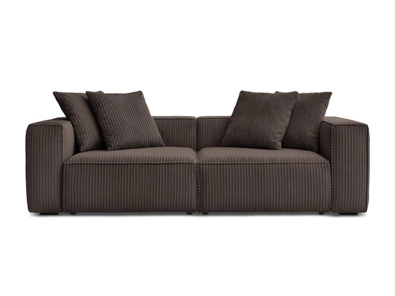 3er Sofa BOBOCHIC NINA Cord-Stoff rotbraun
