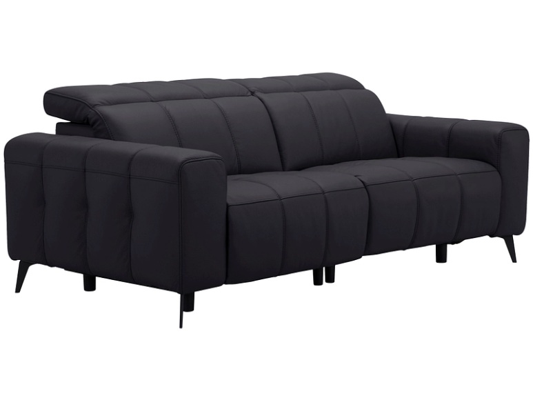 2er Sofa TEMPU 100% Leder schwarz